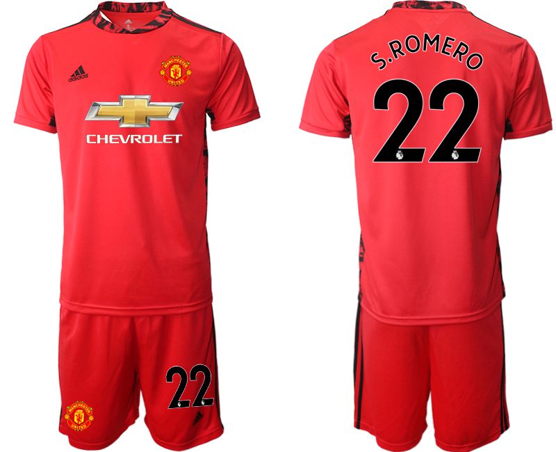 Men 2020-2021 club Manchester United red goalkeeper #22 Soccer Jerseys->manchester united jersey->Soccer Club Jersey